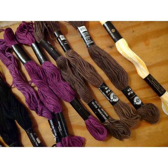 Loops and Thread Purple Brown Black Embroidery Floss Cross Stitch Thread 10 Pk - Picture 3 of 3